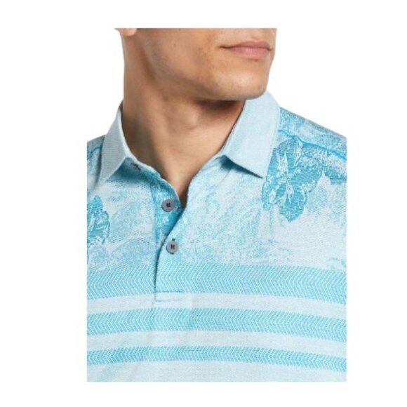 Tommy Bahama Mens Blue Tropical Short Sleeve Collared Polo Shirt Sz L New - Picture 5 of 13